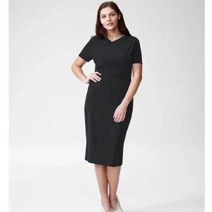 Universal Standard Mary Faux Wrap Dress Surplice Black 3XS = US 2-4